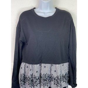 Love and Hanger Happy Black/White Embroidered top